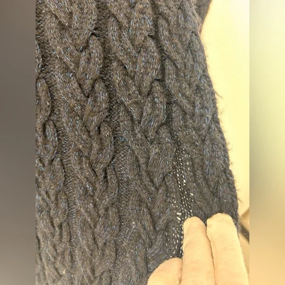 Stella McCartney asymmetric wrap knit sweater tunic blue sparkle black 44 US 8 - Picture 3 of 10